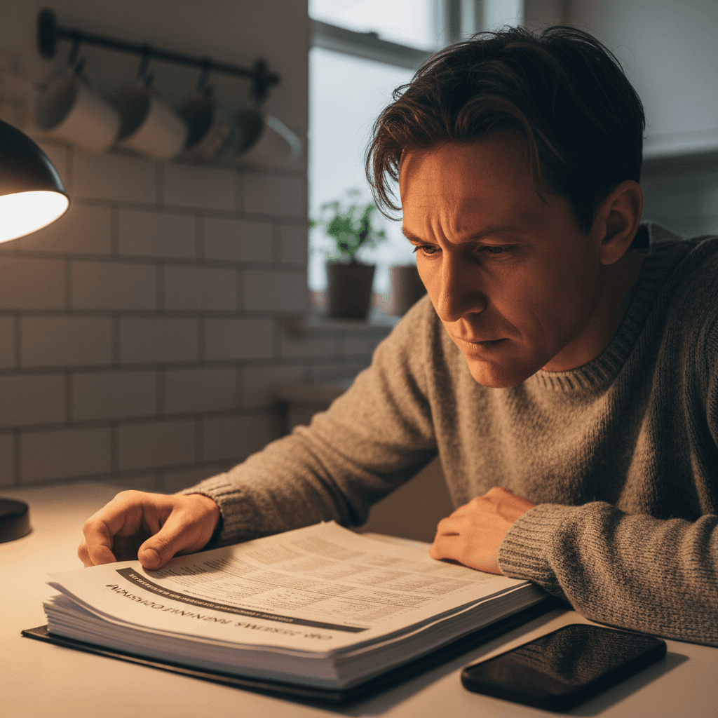 Owner reviewing a financial report